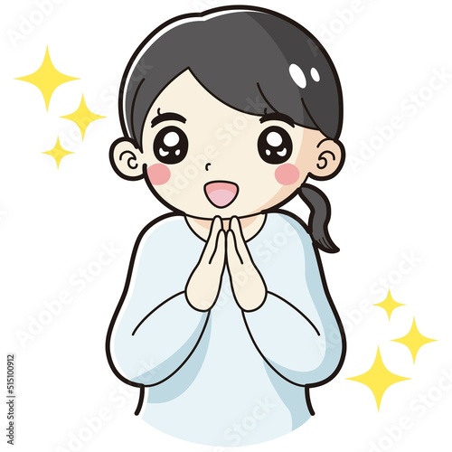 ときめく女性のイラスト