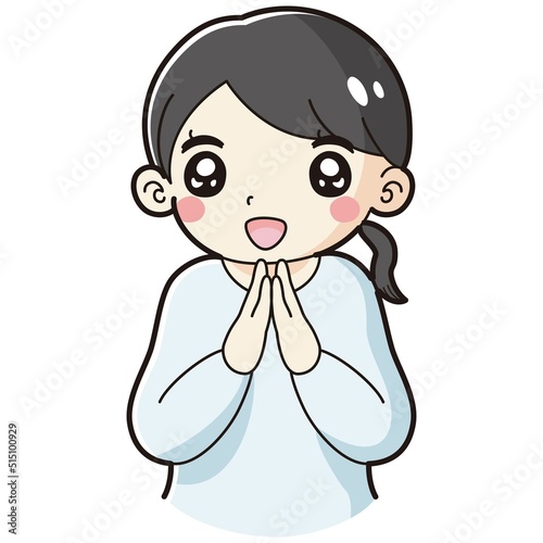 ときめく女性のイラスト