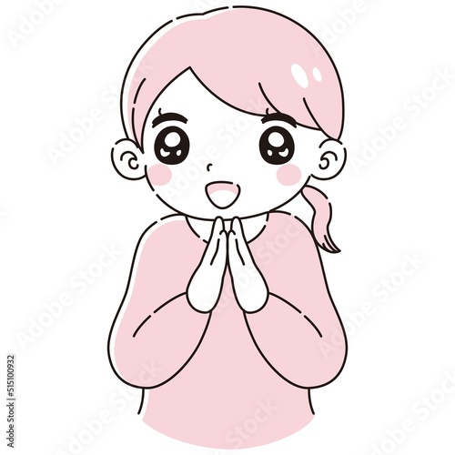 ときめく女性のイラスト