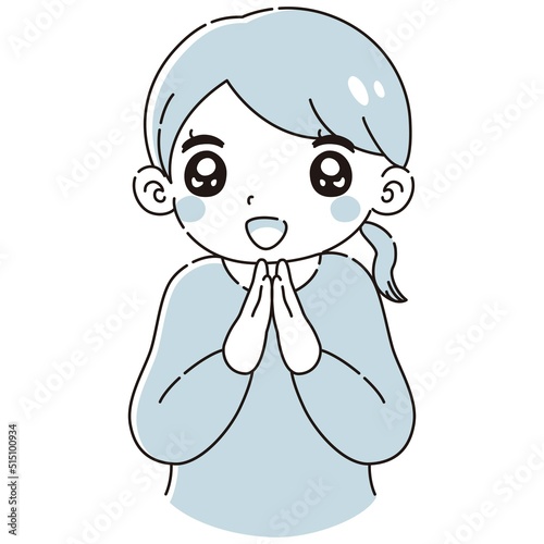 ときめく女性のイラスト