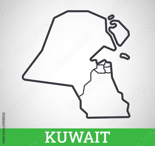 Simple outline map of Kuwait . Vector graphic illustration. photo