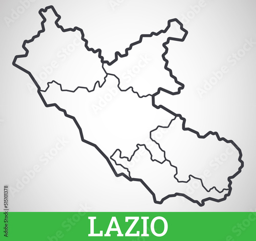 Simple outline map of Lazio, Italy. Vector graphic illustration.