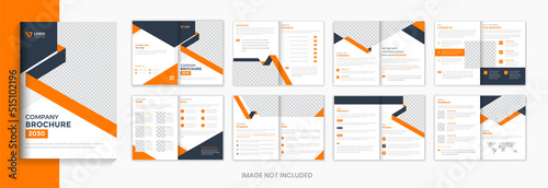 Abstract Corporate brochure design template, 16 page business brochure layout vector
