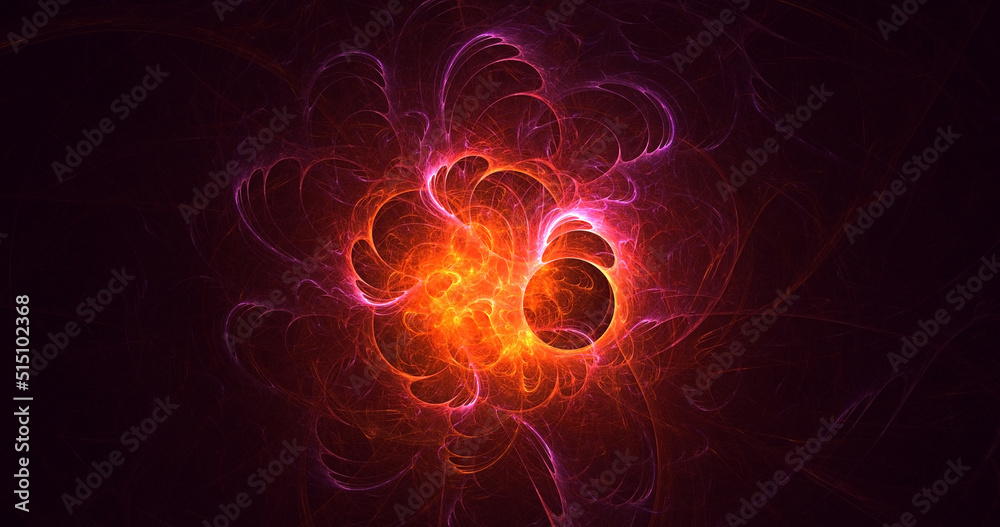 3D rendering abstract multicolor technology fractal light background