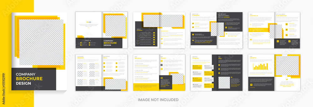 Yellow Product Catalog template design, Minimal shape furniture catalogue brochure Yellow Product Catalog template design, Minimal shape furniture catalogue brochure