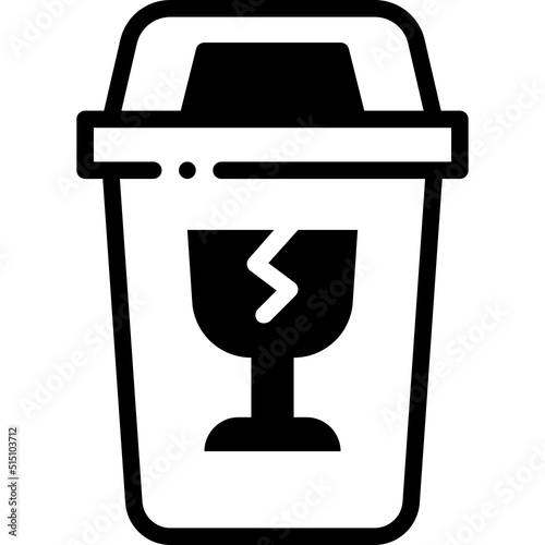 glass waste solid line icon