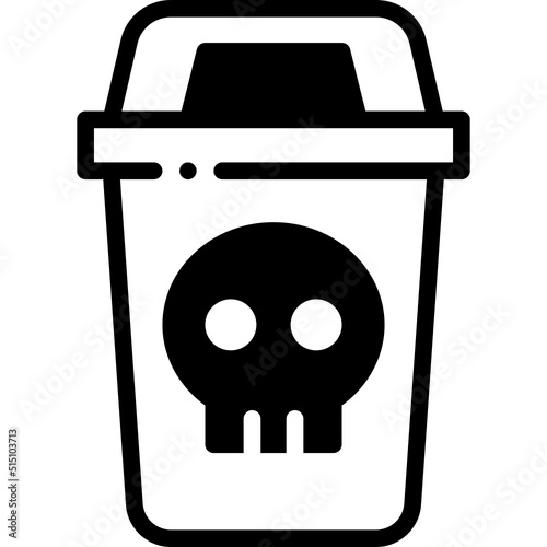hazardous solid line icon