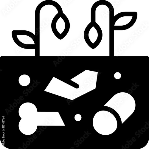 waste land solid line icon