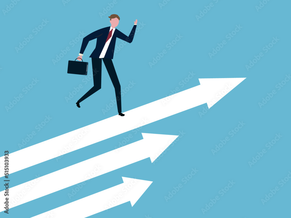 Businessman with arrow. Vector illustration Businessman with arrow. Vector illustration