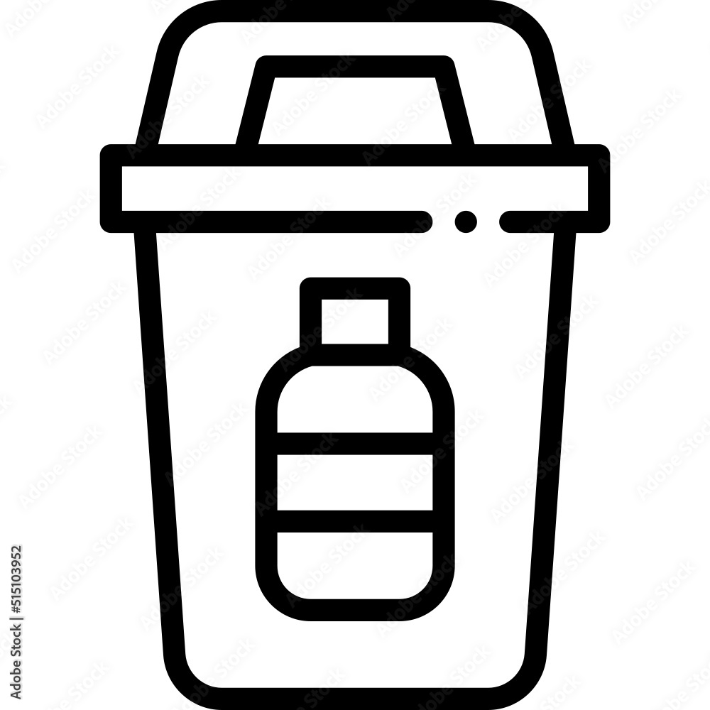 Obraz premium plastic waste line icon