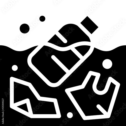 water pollution solid icon