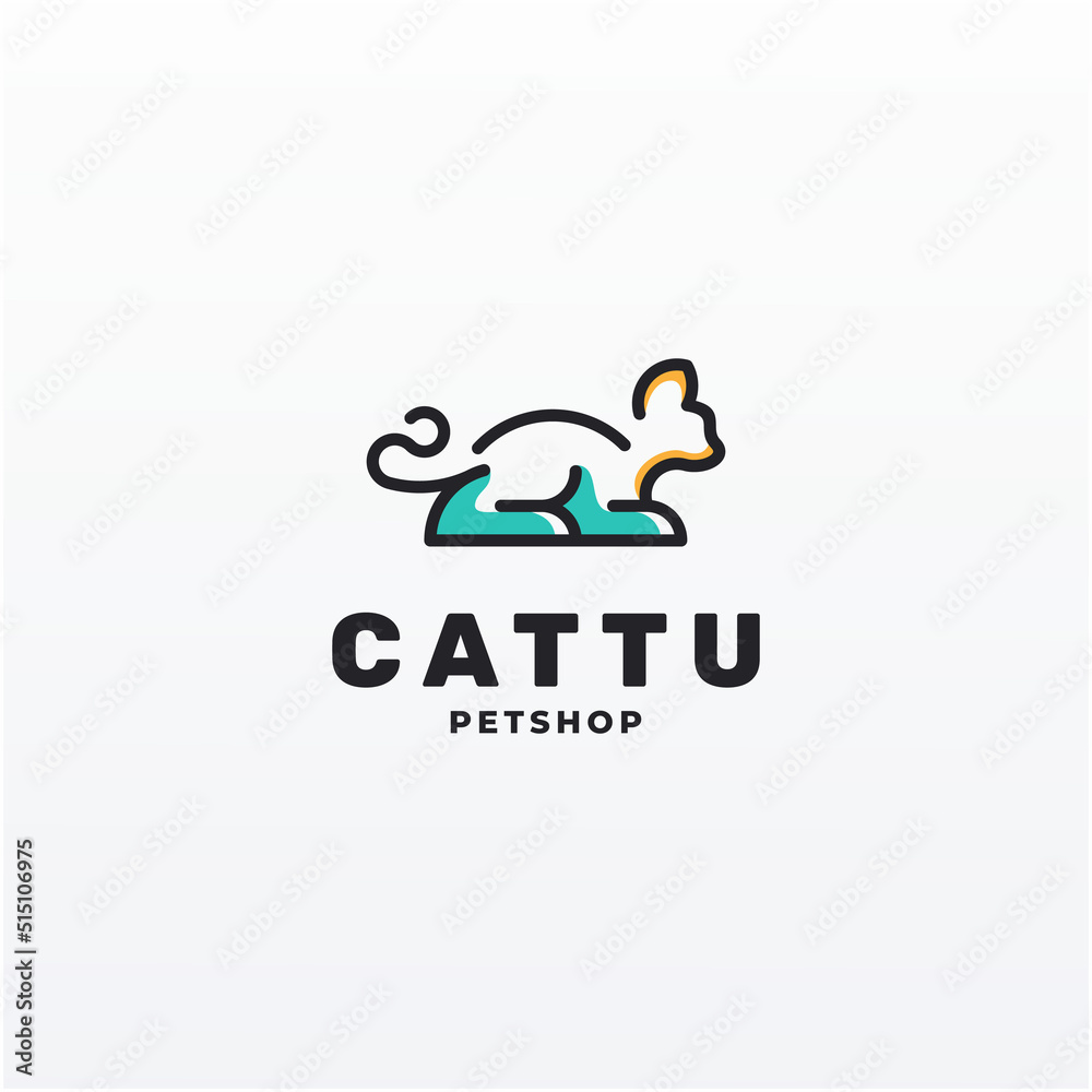 cat pet shop logo