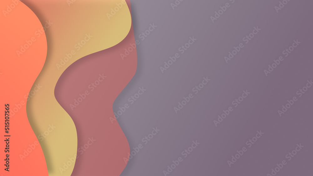 Waves gradient abstract background on the left of calming coral peach and gray colors of 2022 year concept with smooth movement and copy space