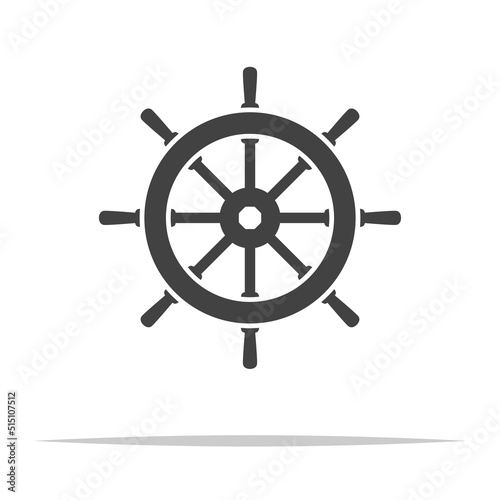 Ship steering wheel icon vector isolated