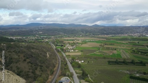 Aerial Over Industrial Area Served by Railway in the Rhone Valley photo