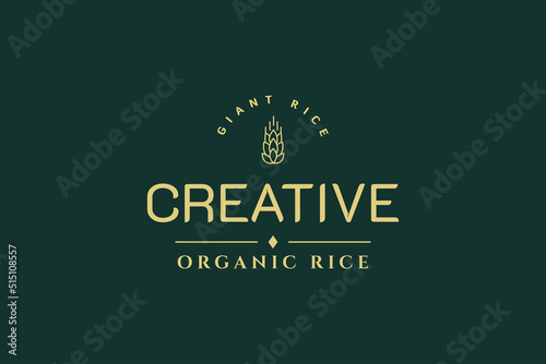 Rice premium quality logo template