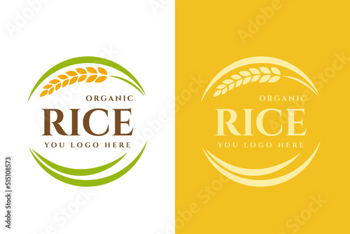 Rice premium quality logo template