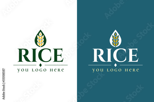 Rice premium quality logo template