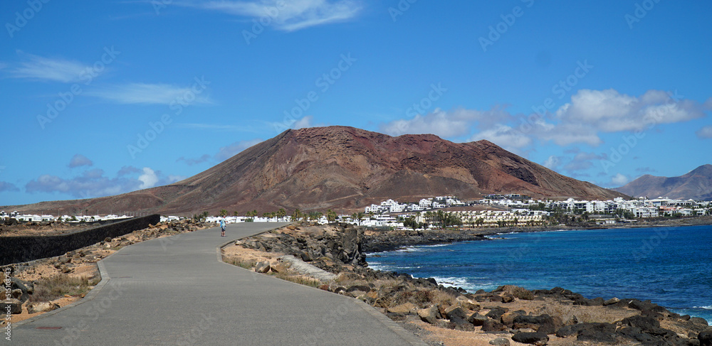 The western end of  Playa Blanca seafront Lanzarote.