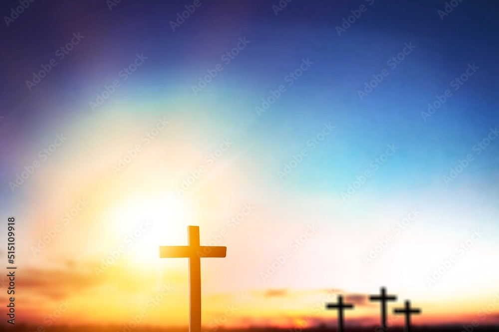 Resurrection of Jesus Christ concept, Easter Sunday background