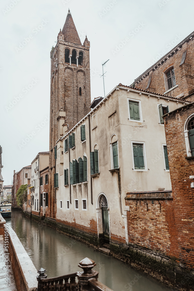 View of San Barnaba Church Bell Tower, Venice, Veneto, Italy, Europe, World Heritage Site