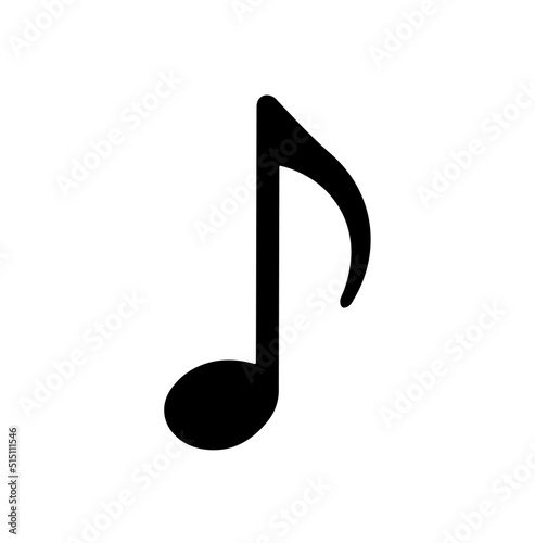 Music note icon flat design. 8 note for musik apps, print and websites - stock vector illustration