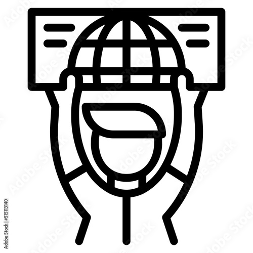 climate strike line icon