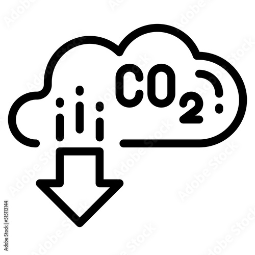 decarbonisation line icon photo