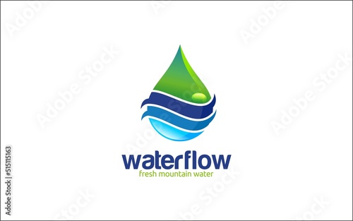 Illustration graphic vector of natural fresh mountain water logo design template