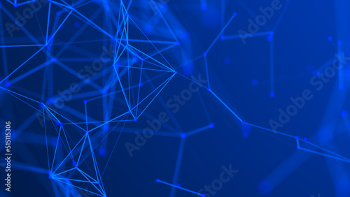 Abstract digital connection dots. Technology background. Network connection structure. 3d rendering. widescreen