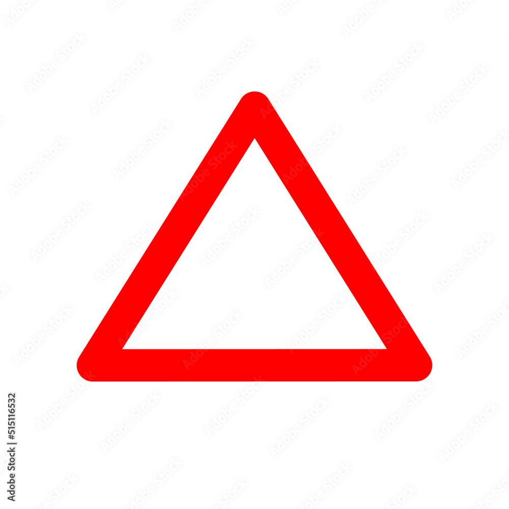 red triangle warning sign with trendy design red triangle warning sign with trendy design