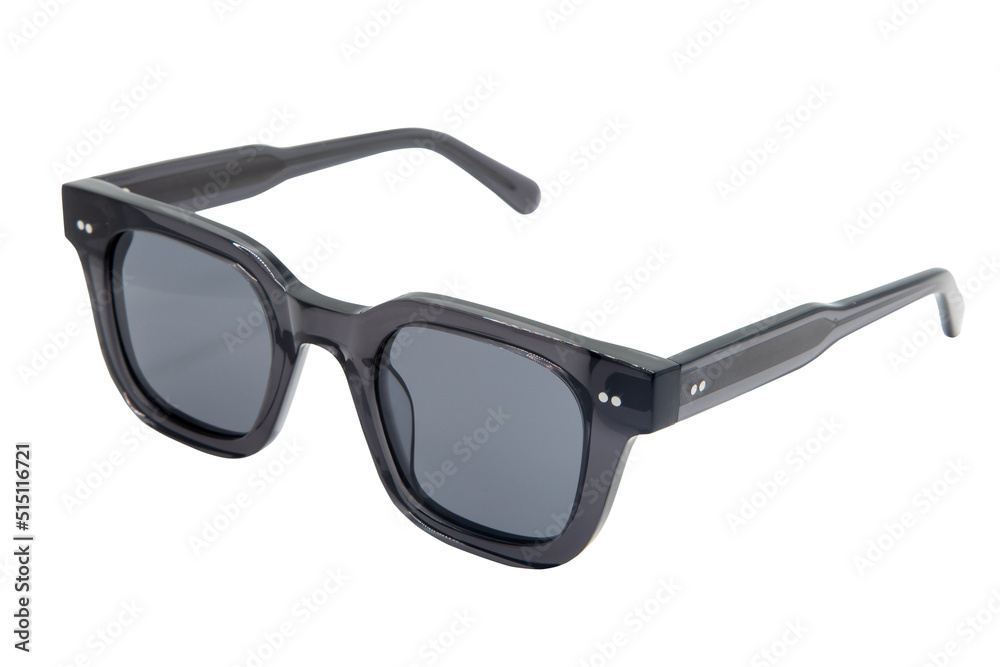 Square Sunglasses unisex black shades with grey transparent frame top front view