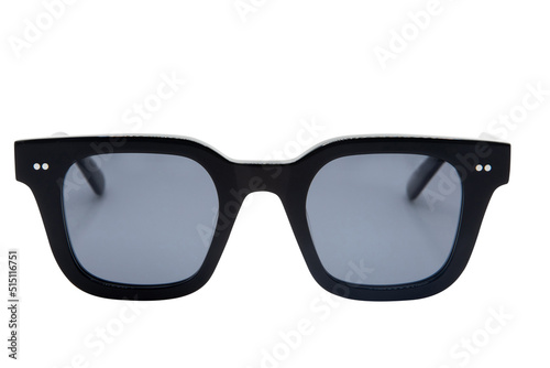 Square Sunglasses unisex black shades with solid black frame front view