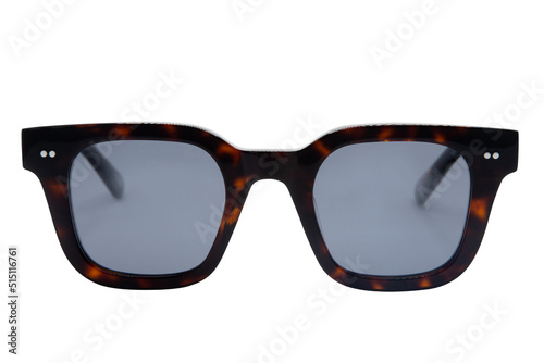 Square Sunglasses unisex black shades with tortoise color transparent frame front view