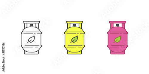 Bio gas cylinder icon. Ecology and environment illustration concept.