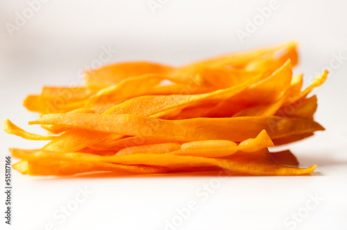 close-up, golden, sweet potato fries, white background, french fries