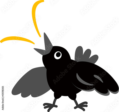おどけて鳴くカラス