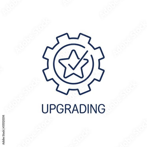 upgrading of technical capabilities. Vector linear icon isolated on white background.