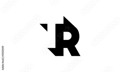 TR, RT, R, T Logo. Letter TR negative space logo vector template
