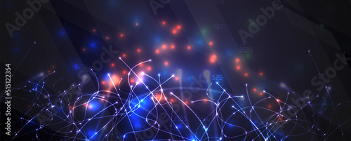 Neural network concept. Connected cells with links. High technology process. Abstract background