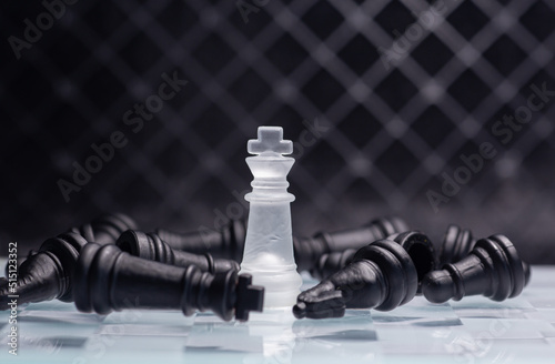 Chess game. Strategic desicion making. Plan and competition photo