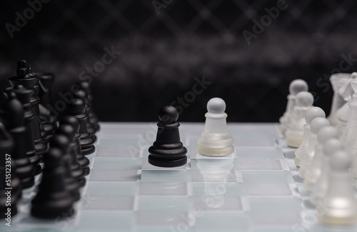 Chess game. Strategic desicion making. Plan and competition