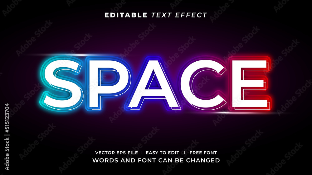 Space Neon Light Text Effect
