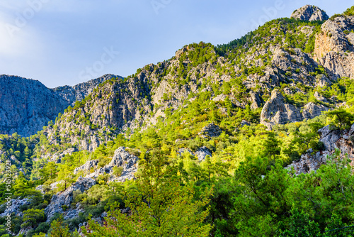 Rocks in canyon not far from the city Kemer. Antalya province, Turkey