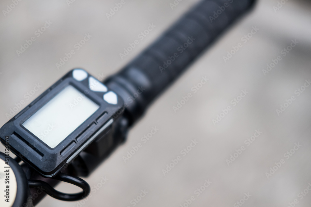 The handlebar of the electric scooter with a display. The handlebar of the electric scooter with a display.