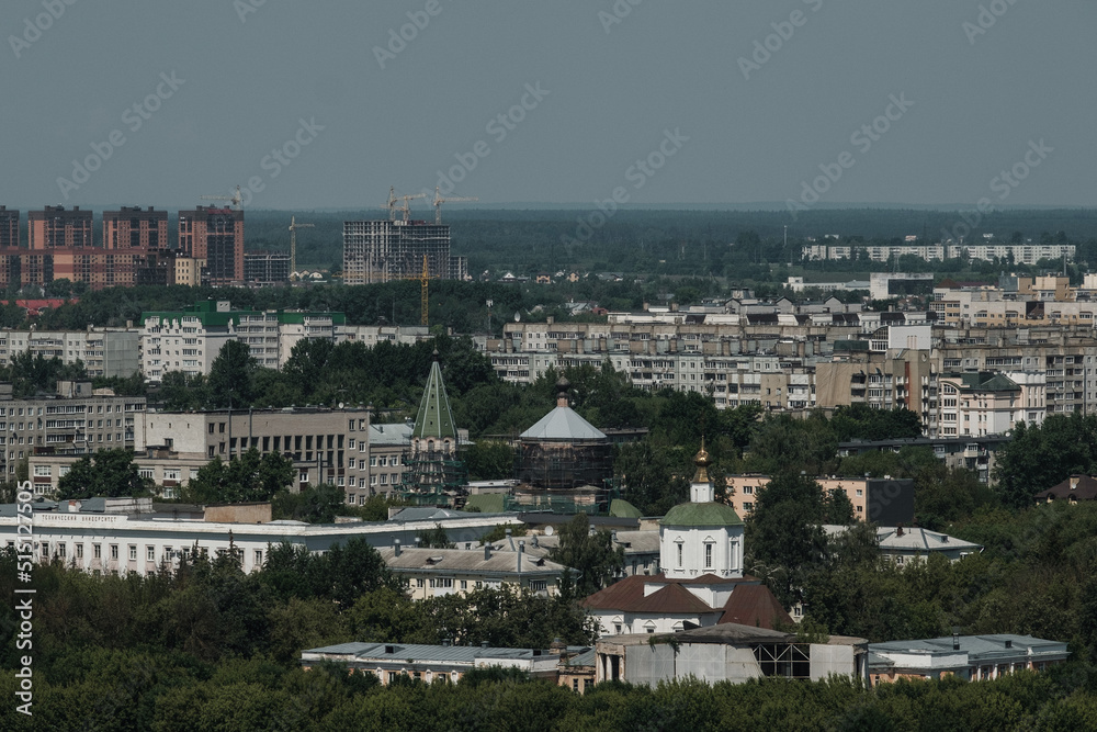 View of Tver from the observation tower on the skyscraper