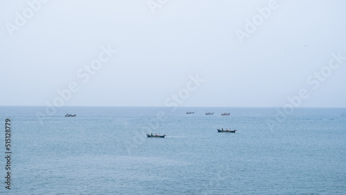 Fishing boats in the middle of a ocean in gokarna Karnataka © Dilipkumar