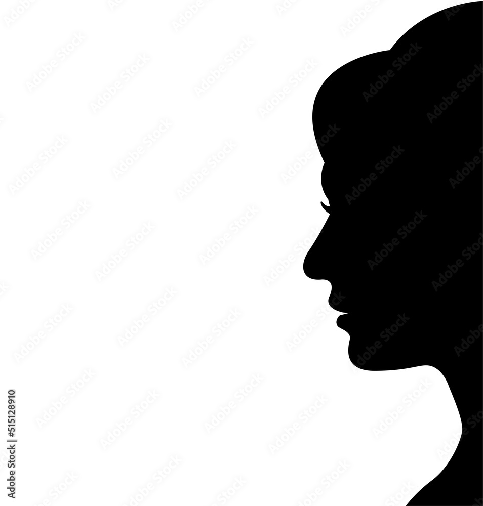 side view of woman face vector illustration