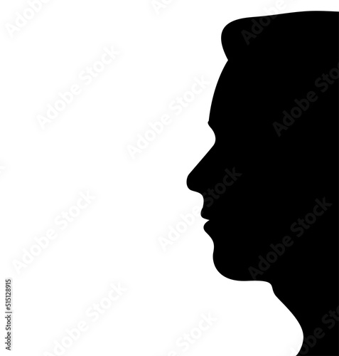 side view of man face vector illustration