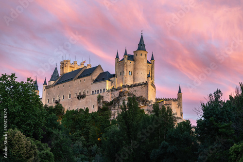 The famous Alcazar of Segovia one of the most beautiful castles in the world (Spain)